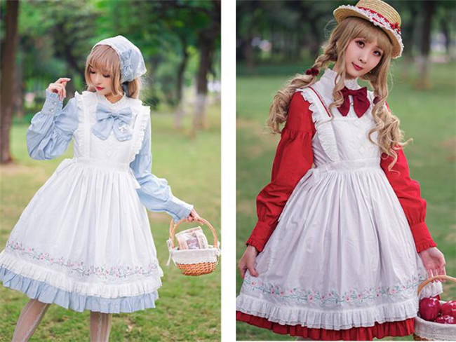 Rose Garden~ Vintage Embrodery Surface Layer Dress Both-sides Wear Ways