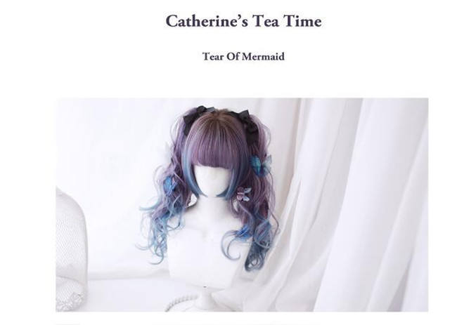 Dreamholic~ Catherine's Afternoon Tea with Cat~ Natural Bangs Lolita Wig With Two Ponytails -In Stock