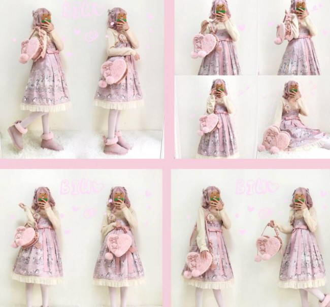 Repair of Love/Star~ Sweet Lolita Fur Hand Bag/Cross-body Bag
