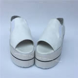 Sweet Velvet White Open Toes Double Colors Soles Lolita Shoes O
