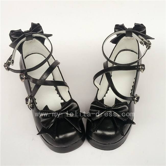 Sweet Cat's Ear Bows Matte Lolita Heels Shoes