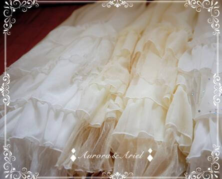 Gold Silk Chiffon Elegant Lolita Skirt/Petticoat 68cm/85cm