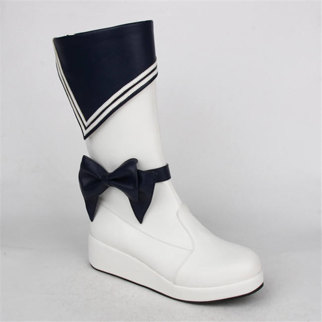 Angelic Imprint- Classic Sailor Style Lolita High Cylinder Boots with Removable Bow