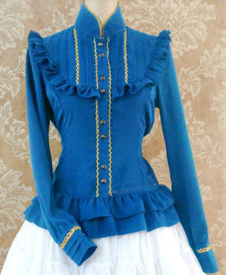 Silk Linen Golden Lace Lolita Shirt 11 Colors