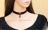 Elegant Deep Brown Velvet Handmade Lolita Necklace out