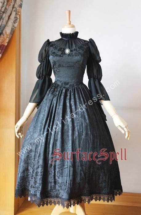 Surface Spell Gothic Middle Sleeves Dark Prints Lolita Dress