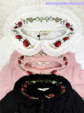 A Small Strawberry~Embroidered Short Sleeves Lolita Blouse -Ready made