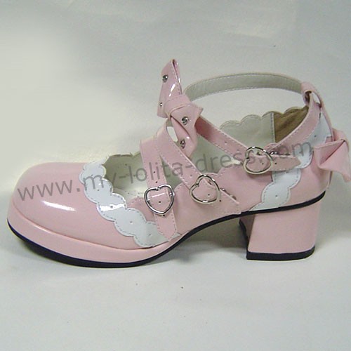 Pink Bows Wide Strap Lolita Shoes $43.99-Princess Shoes