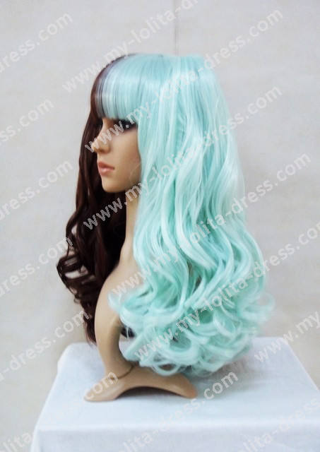 Ponytail Chocolate Mint Middle Divided Lolita Wig chocolate/mint- In Stock