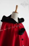 Miss Point Sweet Wool Bear Ears Lolita Cape with Hood -OUT
