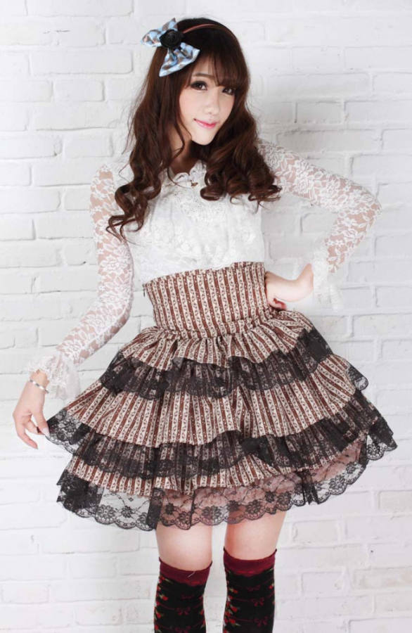 Janpanese Sweet Princess~High Waist Lolita Skirt off