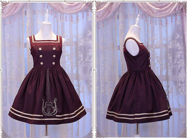 Magic Music School~ College Style Bass Embroidery Lolita JSK Dress