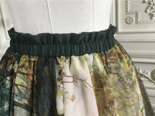 Pine Trees Forest Morning Vintage Lolita Dress-Ready Made
