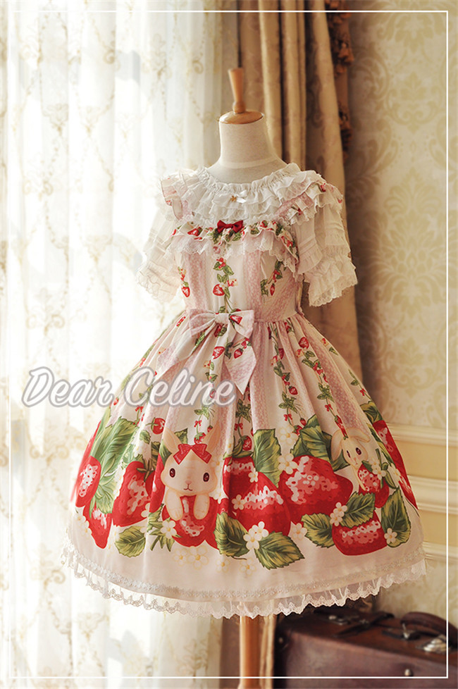 Little Bunny Strawberryエプロン風スカート AauEwh9PAQrW5ghLfdmAEGL08oHPJg