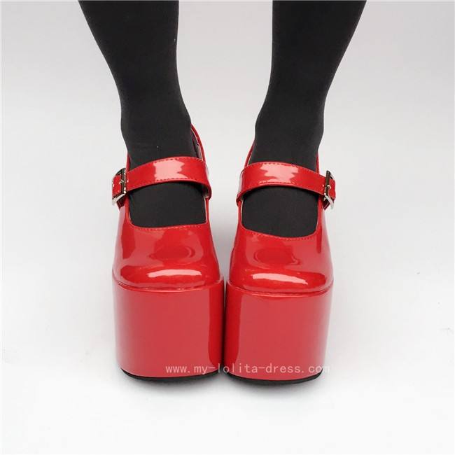 Girls Matte White Lolita High Platform Classic Shoes