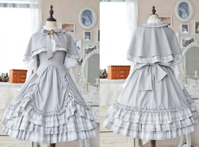 Doris Night ~College Style Lolita Vest JSK / Cape - Ready made