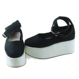 Black Velvet White Soles Lolita Shoes
