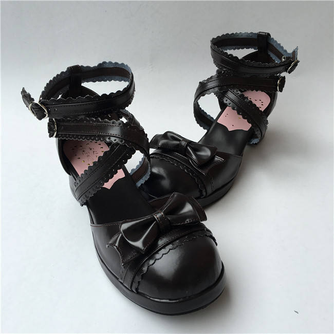 Square Heel Bow Lolita Sandals
