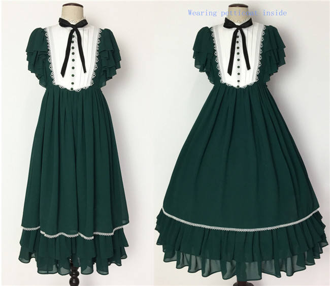 Memory of Floria~ Vintage Lolita OP Short/Long Version-Ready Made