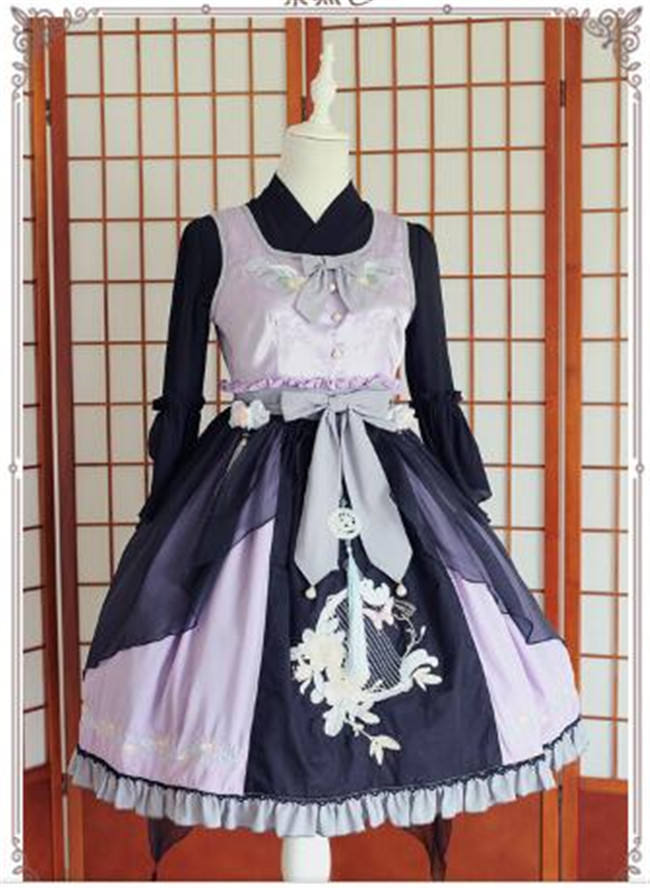 The Inlaid Harp ~Qi Lolita JSK Dress With Overskirt