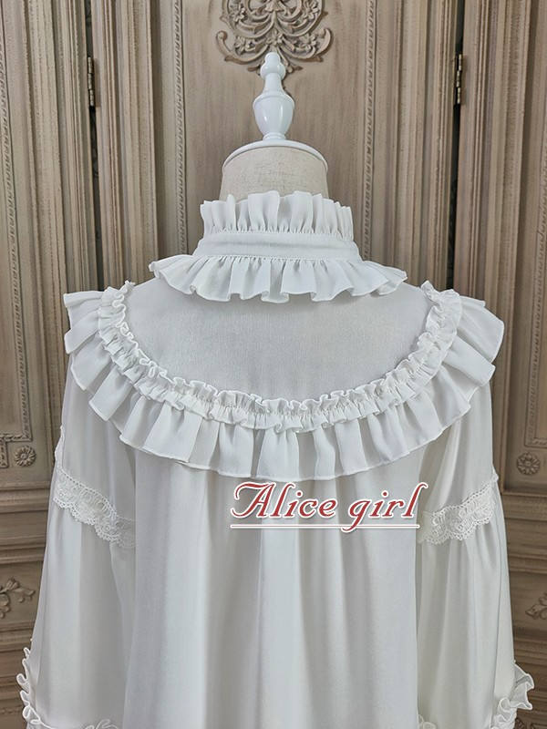 Alice Girl ~Gingham Teddy Vintage Velvet Lolita Blouse - Black Size L  In Stock