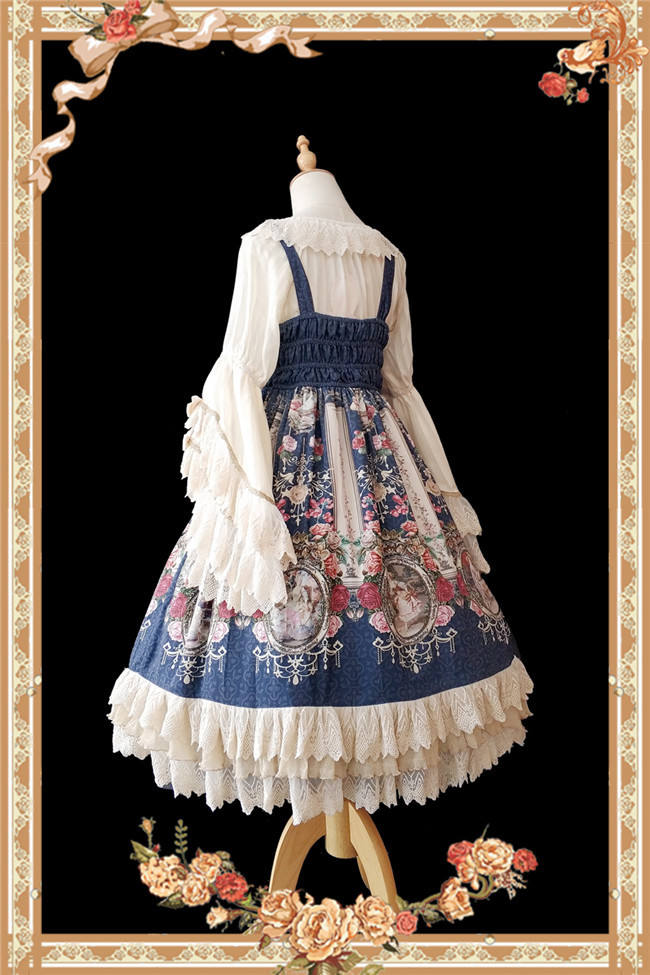 Royal Mural~ Sweet Lolita Printed JSK+Headbow-Ready Made