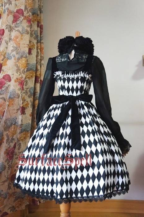 Surface Spell Illusion Realizer Gingham Jumper Lolita Dress