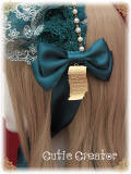 Sweet Dreamer~The Opera Violetta~Peacock Green Gold Rose Lolita Headband with Beads -out