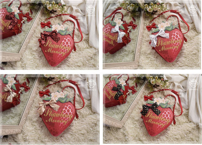 A Strawberry~Sweet Bows Lolita cross bag -Ready Made