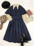 Old Time~ Vintage Dots Blouse+Vest+Skirt+Cape -out