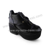 Matte Black Slipping Sole Punk Lolita Shoes