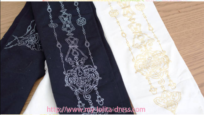 Rose Pendant Printed 120D Velvet Tights