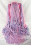 Cute Pink Blue Purple Curls Lolita Wig