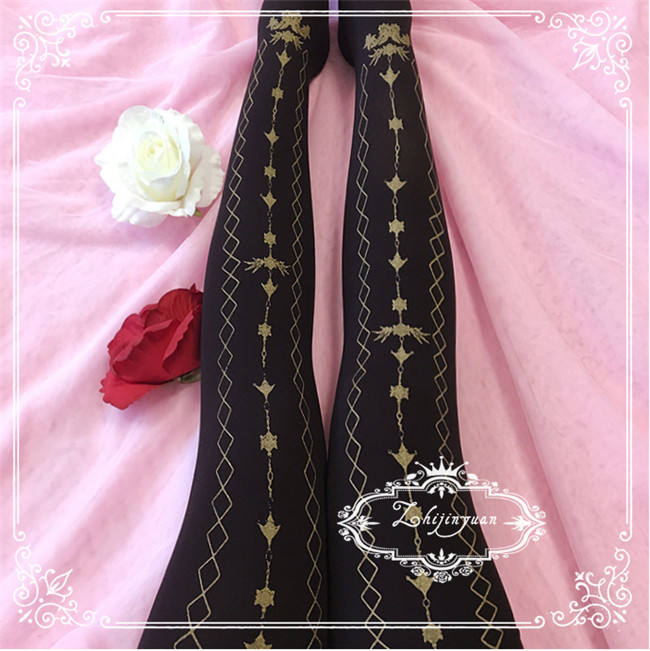 Sweet Gold-stamping Lolita Tights