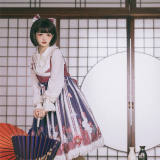 Japanese Paper Folding ~ Kimono Style Vintage Lolita JSK  Dark Purple Size L in Stock