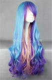 Lady's Colorful Gradient Ramp Lolita Long Curls Wig off
