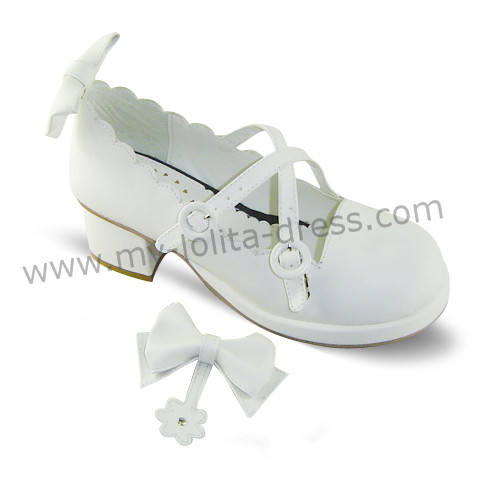 Removable Bows Cross Straps Lolita Shoes