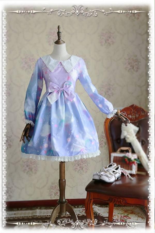 Infanta -Rainbow Cotton Candy- Sweet Lolita OP Dress -OUT