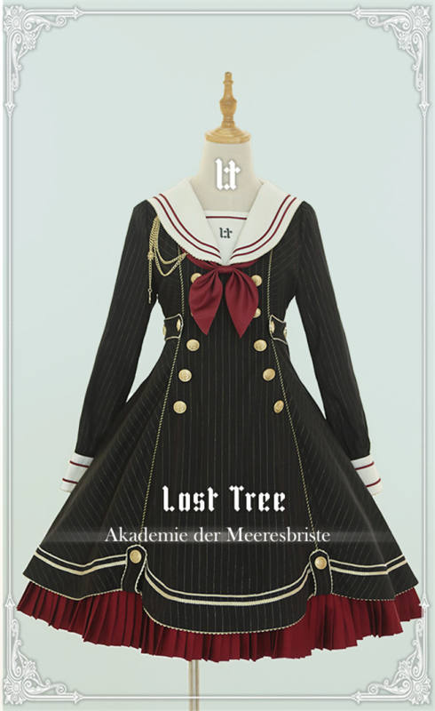 Lost Tree ~Akademie der Meeresbrise~ College Sailor Style Lolita OP Dress