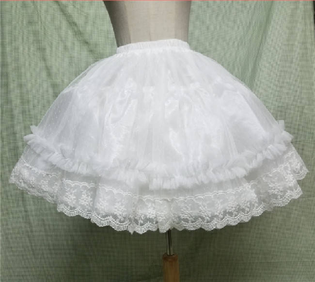 45cm/55cm/60cm Round-shaped Lolita Petticoat White/Black Available
