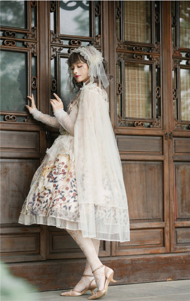 UnicornTears ~ Flowers And Birds Roll Lolita OP -Ready Made