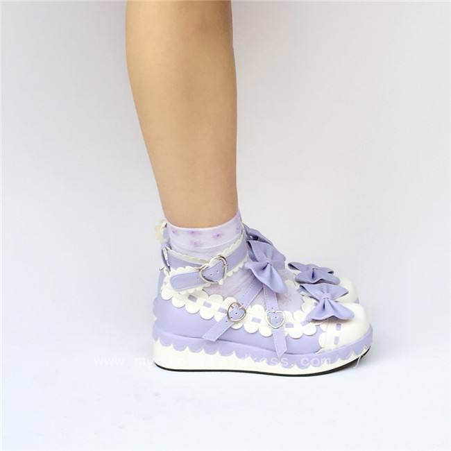 Sweet Red Whtie Lolita High Platform