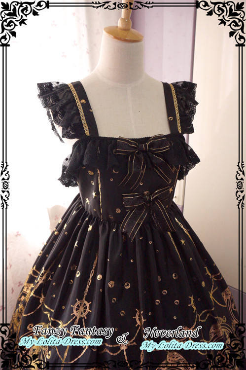 ***The Mermaids Singing*** Series Gold Stamping High Waist Lolita JSK