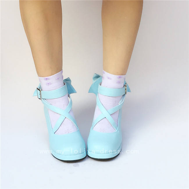 Red Bow Lolita Shoes for Girls