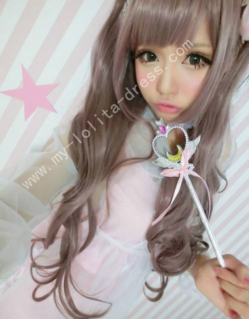 Purple Brown Curls Lolita Wig