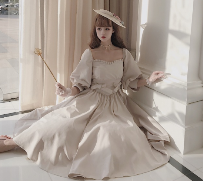 Gem Manor ~Elegant Vintage Lolita OP -Apricot L Size In Stock