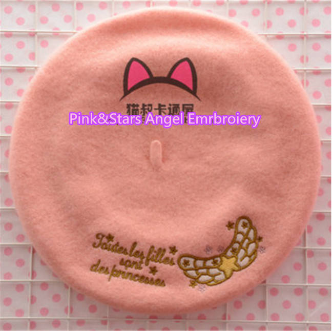 Swimmer Wool Sweet Embroidery Lolita Beret In Stock