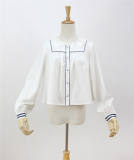 Little Dipper The Navy Series~ Sweet Lolita Long Sleeves Blouse With Collar-Pre-order Closed