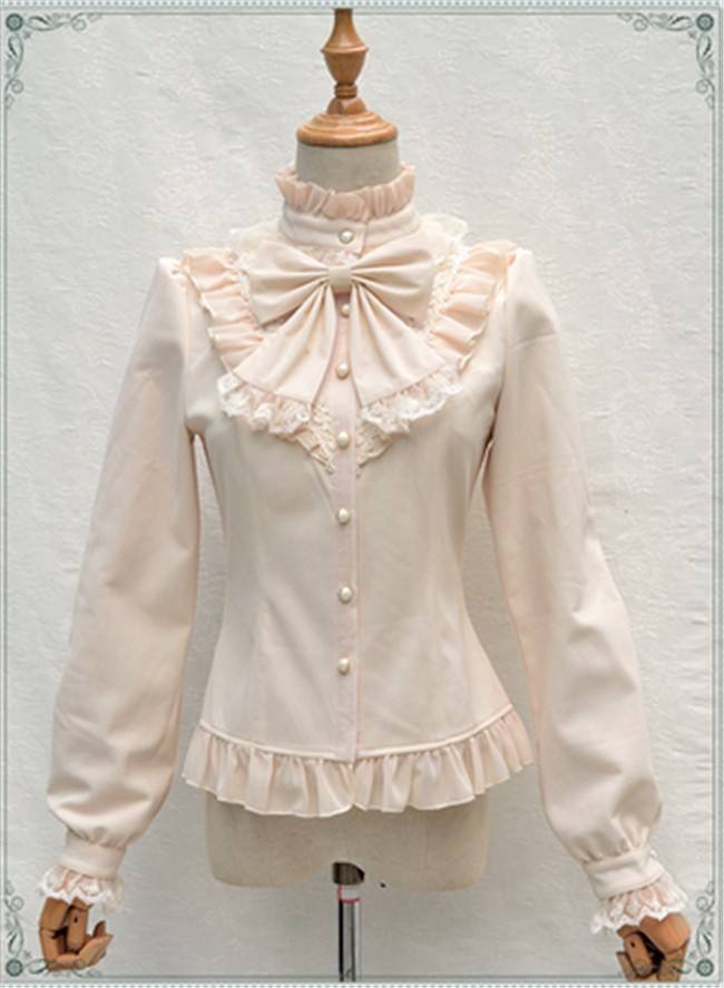 Vintage Thickening Thermal Stand Collar Lolita Blouse