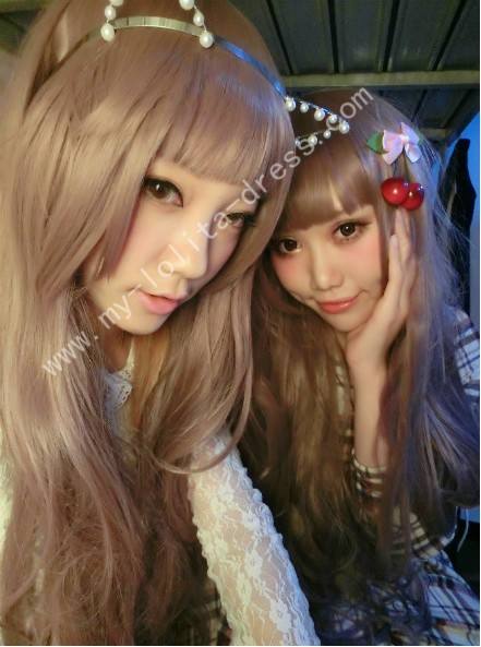Purple Brown Curls Lolita Wig